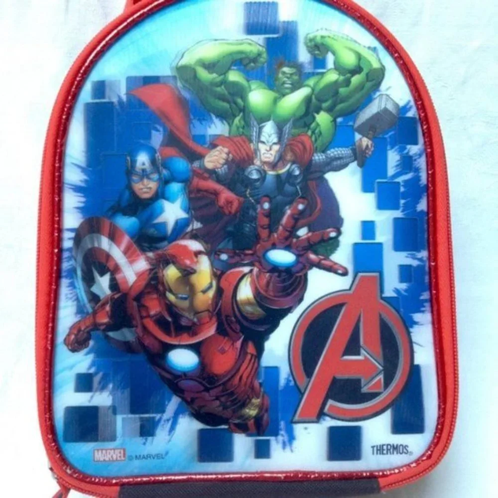 Thermos Marvel Avengers‎ Zip Up Lunch Box Assemble Iron Man Captain America Thor